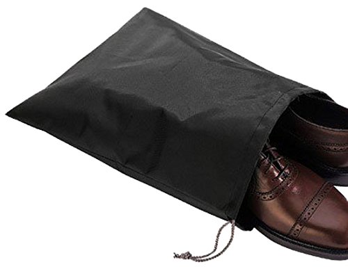 FashionBoutique Waterproof Nylon Shoe Bags- Set of 4 Travel Friends (Black)