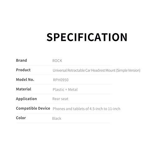 Suporte Veicular Encosto de Cabeça Extensível ROCK - iPad/Celulares/Tablets até 11 Polegadas