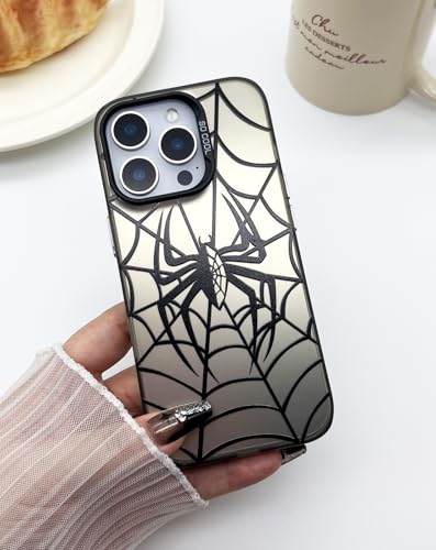 Coque iPhone 14 Pro Max toile d'araignée noire en silicone TPU souple