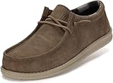 WHITIN Men's Casual Slip on Loafers Leather Boat Shoes Fashion Deck Sneakers Size 8 Lightweight Winter Warm WaterproofLight Brown 41