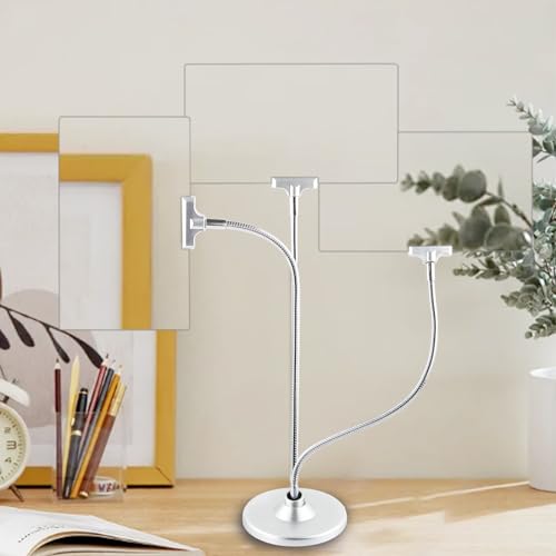 Image of 4X Magnifying Glass with Stand, 10 inchx6 inch Flexible Gooseneck Magnifying Glass, Large Page Magnifier for Reading Small Prints, Low Vision & Seniors(Sliver)