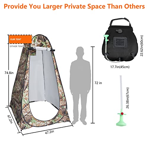 Pop Up Privacy Tent,Pop Up Shower Tent With Solar Shower Bag,Pop Up Instant Tent,Camping Shower Tent For Portable Outdoor Toilet Shower Changing Room Sun Shelter Camping(Camouflage) #TOP1