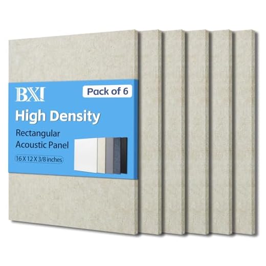 BXI Sound Absorber - 16 X 12 X 3/8 Inches 6 Pack High Density Acoustic Absorption Panel, Sound Absorbing Panels Reduce Echo Reverb, Tackable Acoustic Panels for Wall and Ceiling Acoustic Treatment