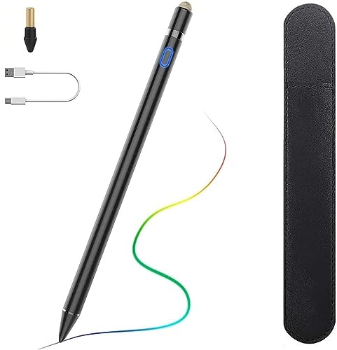Active Stylus Pens for Touch Screens, Digital Stylish Pen Pencil Rechargeable Compatible with Most Capacitive Touch Screens Black