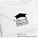 BOMSCTA Class of 2026 Graduation Stickers: 120-Piece Bulk Pack — Waterproof Clear Vinyl & 1-Second Fast Peel Die-Cut — Black Foil Decals for Graduation Caps, Gowns & Envelopes