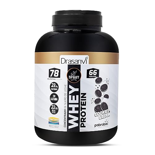 Imagen de SPORT LIVE Concentrado de proteinas de suero de leche Whey Protein en polvo con L-Glutamina y L-Leucina Ayuda a aumentar tu masa muscular Mejora tus batidosCookies&Cream 2 KG