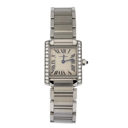 Cartier, Pre-Loved Tank Francaise Quartz Watch Stainless Steel with Diamond Bezel 20
