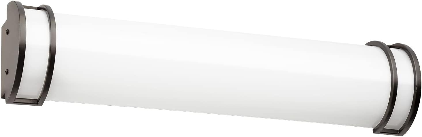 Diodesy- Modern Bathroom Vanity LED Light 24 Inch Half-Cylinder Wall Bar Fixture Over Mirror Oil Rubbed Bronze 10W/20W/25W 2162 Lumens 30K/40K/50K Color Selectable 120-277V ETL Rated- for Cabinets