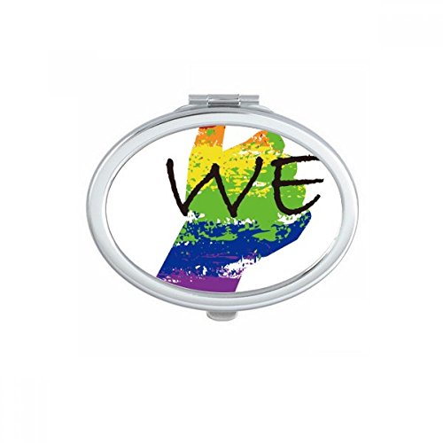 Miroir compact LGBT rainbow flag pour retouche maquillage de poche
