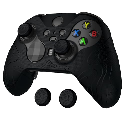 Image of PlayVital Mountain Range Edition Silicone Cover for Xbox Elite Wireless Controller Series 2, Black Anti-Slip Controller Skin for Xbox Elite Series 2 Core with Thumb Grips