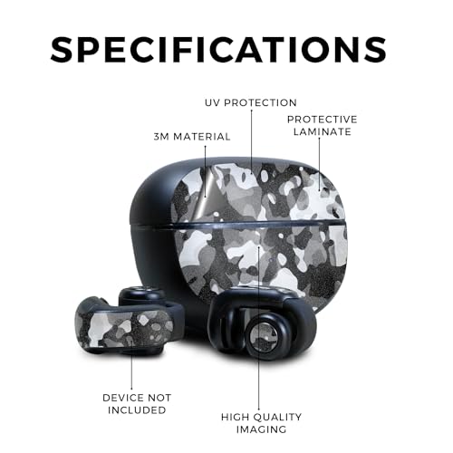 Image of Glossy Glitter Skin Compatible with Bose Ultra Open Earbuds - Black Modern Camo - Premium 3M Vinyl Protective Wrap Decal Cover - Easy to Apply | Crafted in The USA by MightySkins