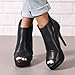 Bplangat Open Toe Booties for Women Black High Stiletto Heels Open Toe Sexy Ankle Boot Fashion Heeled Sandals with Back Zipper, Size 6