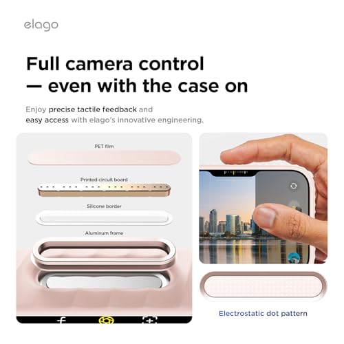 Image of elago Magnetic Ridge for iPhone 17 Pro Case, Premium Magnetic Silicone Case, Compatible with MagSafe, Liquid Silicone Material, Protective Cover, Shockproof, Slim Phone, 6.3 inch (Lovely Pink)