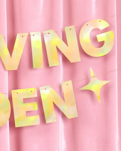Image of xo, Fetti It's Giving Golden Banner - Gold Foil | 6 Ft. | Birthday Sign, Bachelorette Party Background, Metallic Bday Decorations