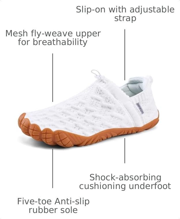 Image of WateLves Barefoot Water Shoes Women Men Beach Breathable Walking Shoes Anti Slip Wide Toe Minimalist Zero Drop Sneakers for Travel Hiking Yoga