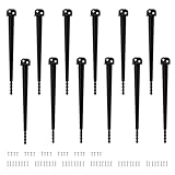Aopunly 12er Set L-förmige Bodenhülse 50 cm mit gezähntem Ende, leicht einzuschlagen, Erdanker & Pfostenträger für Holz- & Metallpfosten, Stahl, für alle Gartenkonstruktionen
