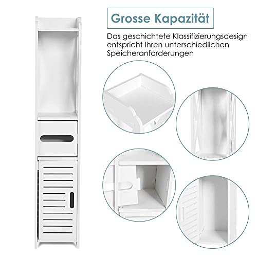 Mueble-Bano-Auxiliar-Armarios-de-Suelo-para-Bano-Cuarto-de-Bano-Armario-Alto-de-Armario-con-1-Compartimento-Abierto-2-Cajones-Organizador-de-Almacenamiento-de-Champu-Mueble-Bano-Auxiliar-Estrecho