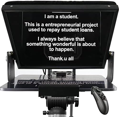 12 inches Teleprompters for Tablets, Making Video Programs, Live Streaming，Professional Tool to Prompt The Blogger's Lines, Equipped with Custom Suitcase