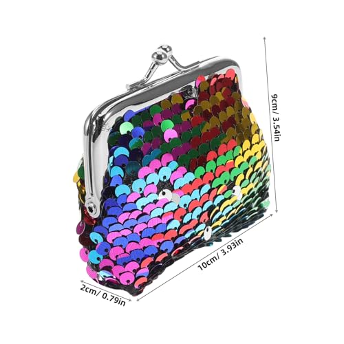 Reversible Sequin Coin Purse Mini Handbag for Dolls Party Favor Accessory Colorful Change Wallet for Stylish Present for Creative Playtime2