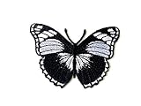 TH Butterfly Black Color Beautiful Iron on sew on Patch Jacket T Shirt Patch Sew Iron on Embroidered