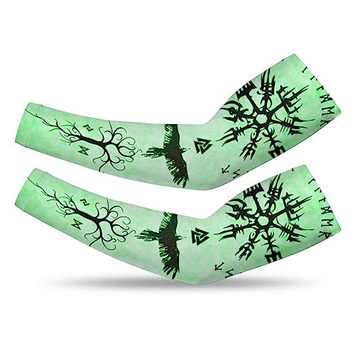 Manches Viking Valknut pour hommes avec compression active et imprimé boussole nordique 3D