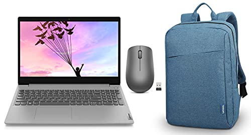 Image of Lenovo Ideapad Slim 3 10th Gen Intel i5 15.6 inch(39.62cms) FHD Thin and Light Laptop (8GB /1TB /Win10 /Grey /1.85Kg), 81WE007UIN 15.6 inch B210 Backpack + Wireless Mouse Optical Sensor 1200 DPI NanoUSB