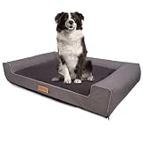 Petsen Personalisierte Hundebett XL - Grosse Große Mittelgroße Hunde - Hundekissen – Hundekörbchen - Hundematte mit Gravieren Namen (Grau, L 100 x B 65 x H 17 cm)