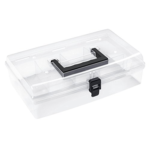 'Prosperplast Boîte d'assortiment Organiseur Boîte en plastique transparent 5 compartiments Couvercle 12 de tri, 1 pièce, maintenant nun12