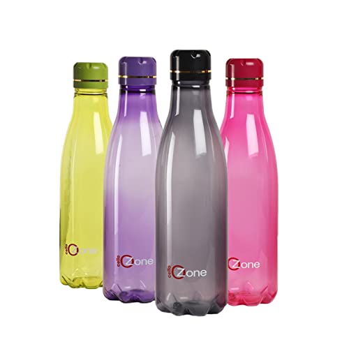 CELLO Ozone Premium Edition Plastic Fridge Water Bottle, Set of 4, 1000ml, Multicolor | Airtight Lid | Leak Proof & BPA Free | Ideal for Office, Sports, School, Travelling, Gym, Yoga