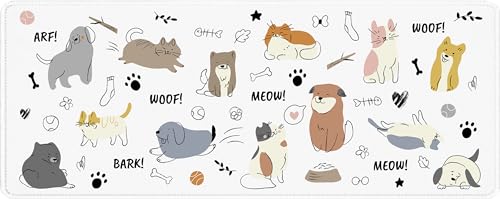 TECH8 USA, Beautiful Large XL Desk Mouse Pad for Keyboard, Mouse and Laptop, 31 x 12, Pets
