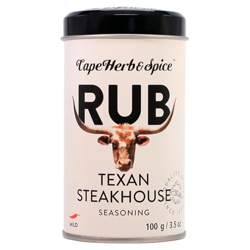 CAPE HERB - Texan Steakhouse Rub | Pikantes und leicht süßes Gewürzsalz als Rub-Mischung für maximalen Grillgenuss. Gewürzsalz ideal für Steaks, Burger & Meeresfrüchte | vegan | Inhalt: 100g