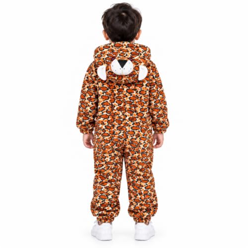 Image of Raj Costume Animal Fancy Dress Costume for Boys & Girls | Hooded Full Body Wildlife Zoo Animal Jumpsuit | Soft Costume for School Function, Fancy Dress, Halloween, Birthday, Cosplay & Role Play