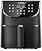 COSORI Friteuse sans Huile 5,5L XXL avec 100 Recettes, Air Fryer 1700W, Friteuse à Air Chaud avec 11 Programmes, et aussi Faites Cuire, Frire, Rôtir et Griller tous vos Aliments, Noir, CP158-AF