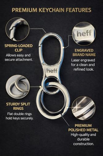 Image of Heff Designer Keychain, Multipurpose Key ring for Car, Bike, Home, Office and Student