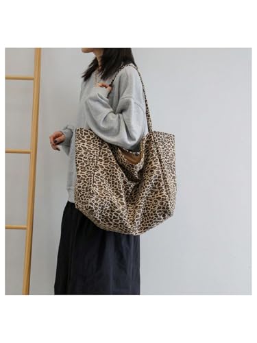 Image of MakeMeChic Women's Leopard Tote Bag Cheetah Oversize Shoulder Bag Weekender Bag