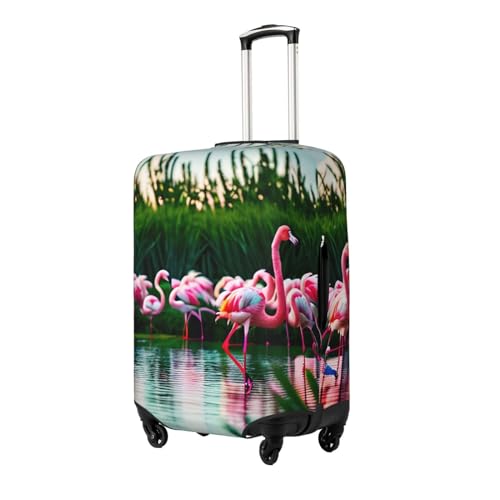 Colorful and fabulous flamingos Luggage Covers For Suitcase Approved,Suitcase Cover Protector Fit 18-32 InchLuggage2