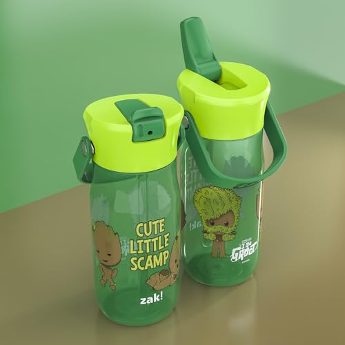 Image of Zak Designs Marvel Groot 18oz Water Bottle, Leak-Proof, Recycled, 2-Pack