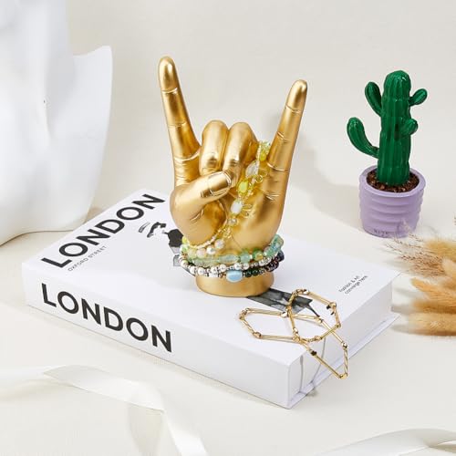 Escultura Mano Oro I Love You Decoración Moderno miniatura 5