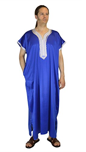 Moroccan Men Dress Jellaba Djellaba Blue #TOP1
