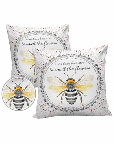 LEOKOTI Summer Bee Outdoor Pillow Covers 16