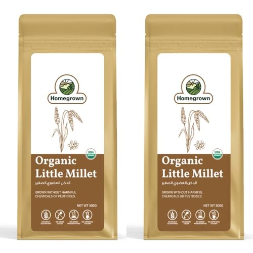 Homegrown Organic Little Millet 1kg (Pack of 2 x 500g) | Kutki Grain | High Fibre & Light Daily Superfood | Rice Alternative for Upma & Pulao | Easy Digestion