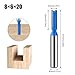 Boxonly Straight Cut Router Bit Milling Cutter Cutting 8mm Shank,6mm Cut Diameter & 20mm Cut Length Straight Cutting Trimming Cutter Double Flute Straight Grooving Bits for Woodworking