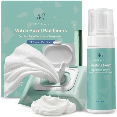 Image of Mama & Wish Witch Hazel Foam and Pad Liners Bundle - Postpartum Essentials