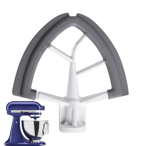 Frusta con bordo flessibile, strumento di ricambio per frullatore da cucina, con bordo in silicone, per frullatore e miscelatore, frusta piatta, con bordo in silicone, per cucinare