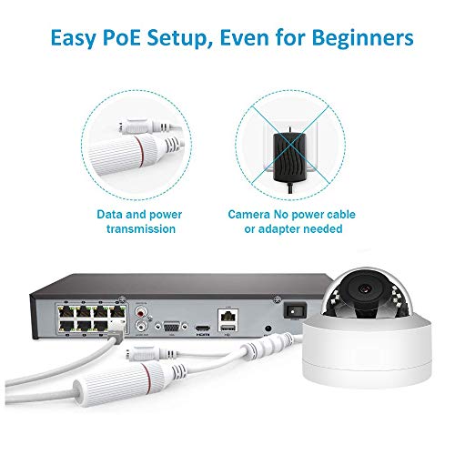 Eversecu H.265 1080P Poe(Power Over Ethernet) Ip Turret Dome Camera Security Surveillance Cctv Camera, 2.8Mm Lens, Night Vision, Vandalproof, Waterproo #TOP2