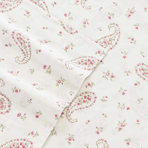 Laura Ashley - Queen Sheets, Soft Sateen Cotton Bedding Set - Sleek, Smooth, & Breathable, Coquette Room Decor (Bristol Paisley, Queen) - Thumbnail 3