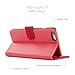 Snugg iPhone 6 Plus / 6S Plus Wallet Case – Leather Card Case Wallet with Handy Stand Feature – Legacy Series Flip Phone Case Cover in Red