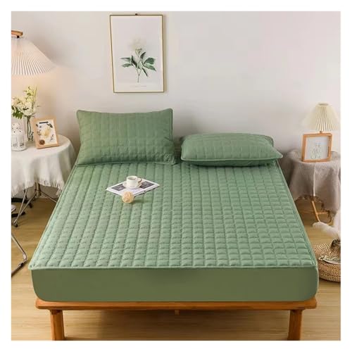 Drap-housse matelassé imperméable en coton blanc pour grand lit - 4