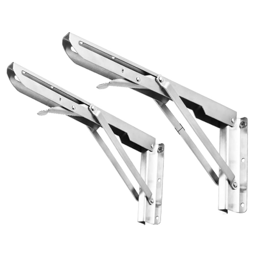 Soporte de estante plegable montado en la pared de acero inoxidable