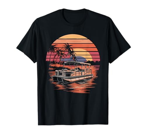 Pontoon Boat Retro Camiseta